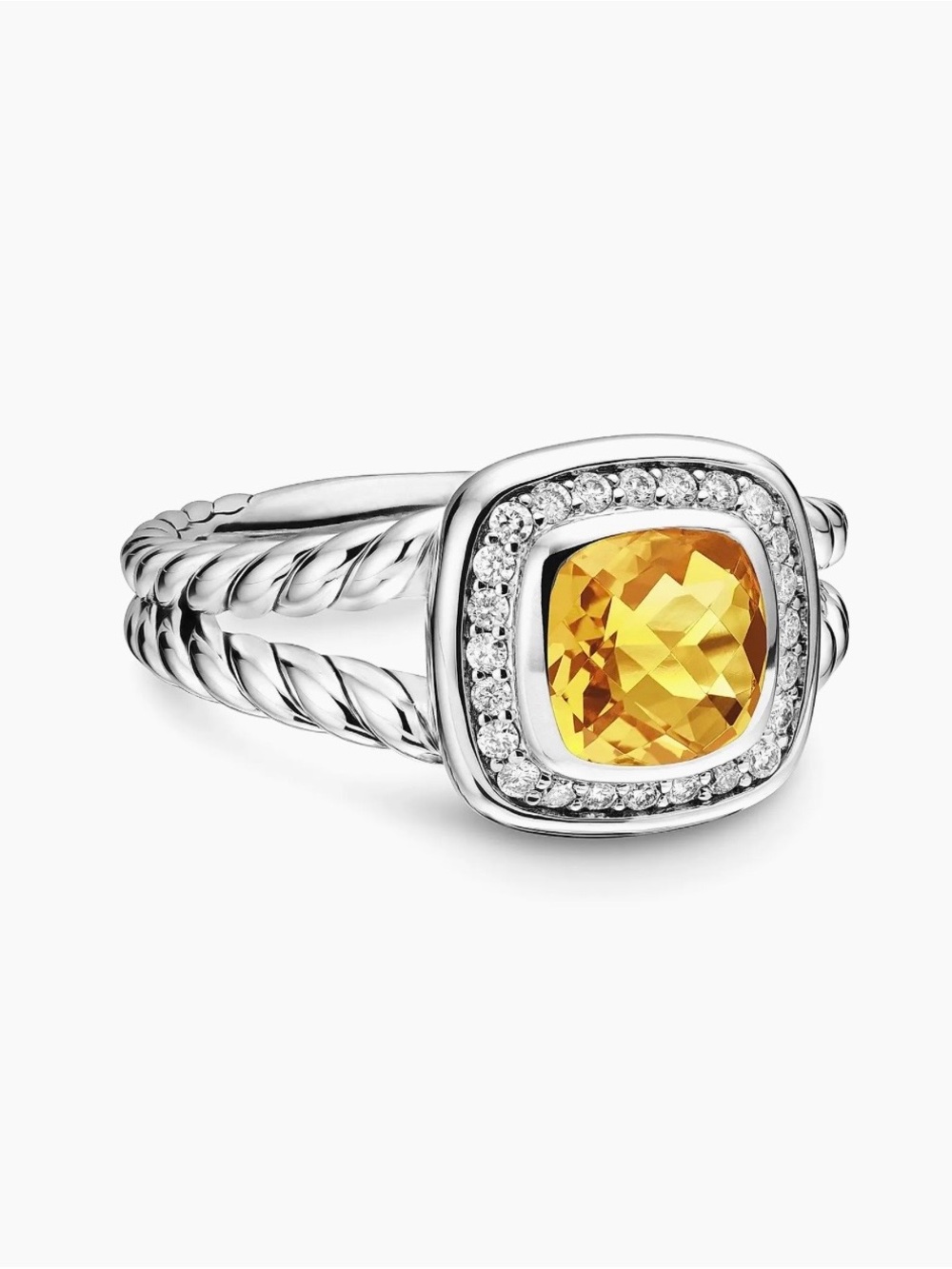 David Yurman Petite Albion Ring with Citrine and Diamonds
Size 7